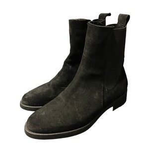 Emanuele Crasto Womens Black Pull On Suede Leather Chelsea Bootie Size 37/US 6.5